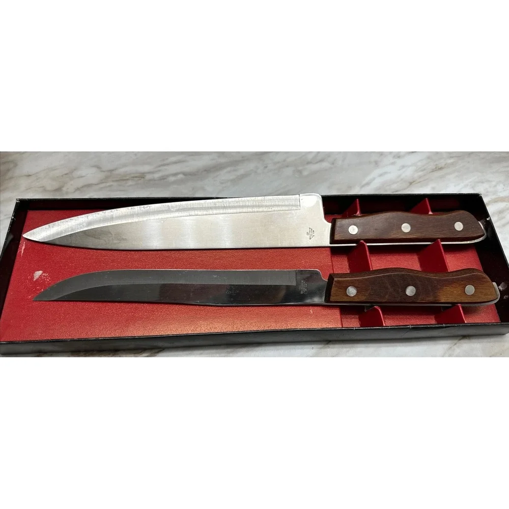 Japan 2 Piece Elegance Boxed‎ Deluxe Carving Set by Royal Chef's Knife Set VTG